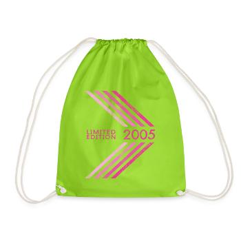 2005 Limited Edition Geburtstag Frauen Damen - Turnbeutel - Neongrün - Vorne