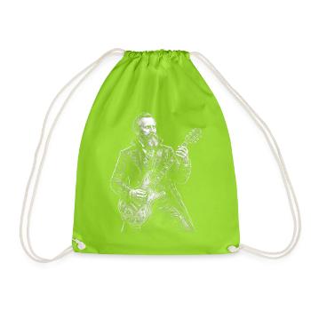 Rutherford B Hayes  mit Gitarre - Turnbeutel - Neongrün - Vorne