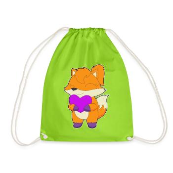 Fuchs Herz - Turnbeutel - Neongrün - Vorne
