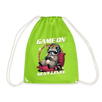Gamer Gaming Raccoon Video Game - Turnbeutel - Neongrün - Vorne
