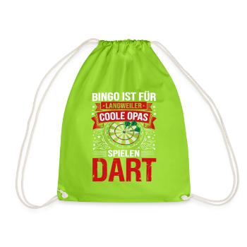 Bingo Ist Für Langweiler Coole Opas Spielen Dart - Turnbeutel - Neongrün - Vorne