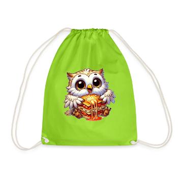 Weise Schneeeule Italienisch Lasagne - Turnbeutel - Neongrün - Vorne