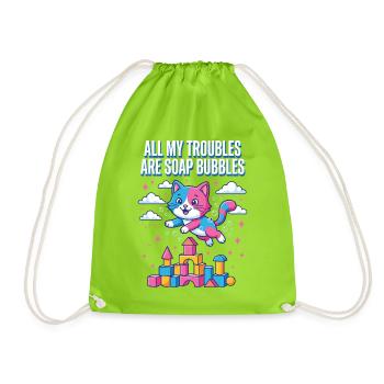 All My Troubles Are Soap Bubbles - Turnbeutel - Neongrün - Vorne