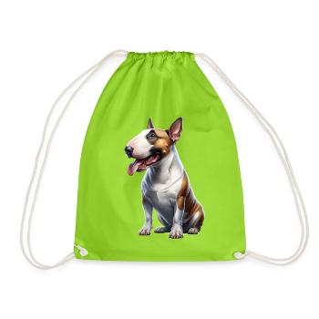 Bull terrier - Drawstring Bag - neon green - Front