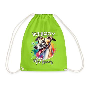 Greyhound Mom - Drawstring Bag - neon green - Front