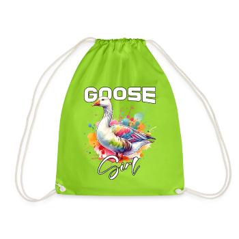 Goose Girl Goose - Drawstring Bag - neon green - Front