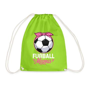 Fußball Mama Mutter Fußballfieber Fußballverein - Turnbeutel - Neongrün - Vorne