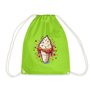 Eiscreme Becher - Drawstring Bag - neon green - Front