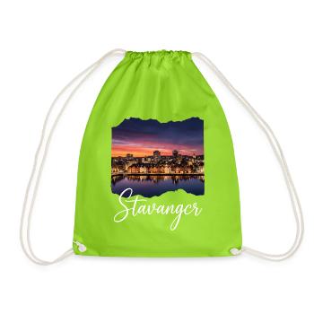 Stavanger Evening atmosphere at the fjord - Drawstring Bag - neon green - Front