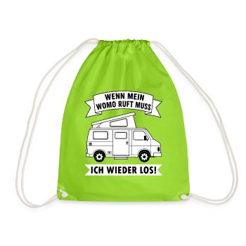 Wenn mein Wohnmobil ruft muss ich wieder los  - Turnbeutel - Neongrün - Vorne