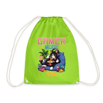 Skeleton Gamer Gaming Halloween - Drawstring Bag - neon green - Front