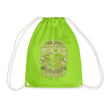 Stonemason I Make Rocks Behave - Drawstring Bag - neon green - Front