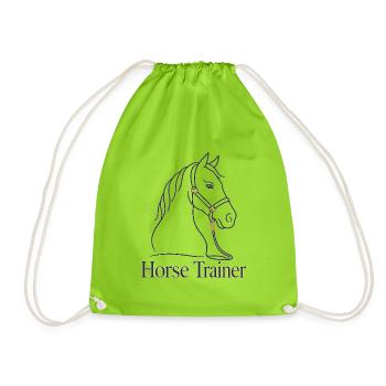 Horse Trainer Equestrian Minimal Identity Barn Lif - Drawstring Bag - neon green - Front
