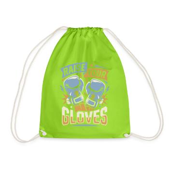 Raise Your Gloves Boxing Gloves - Drawstring Bag - neon green - Front