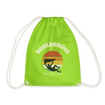 Coucher de soleil rétro en bloc - Sac de sport léger - vert néon - Devant