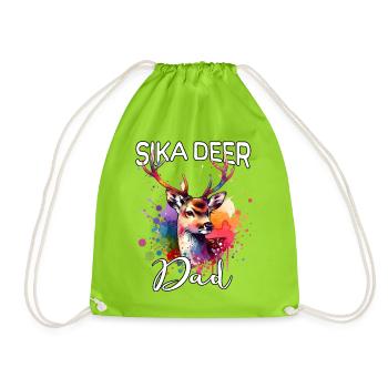 Papa de cerfs sika - Sac de sport léger - vert néon - Devant