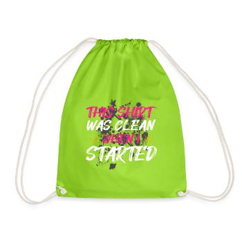 Clean when i Schlammlauf Mud Run Muddy Race - Drawstring Bag - neon green - Front