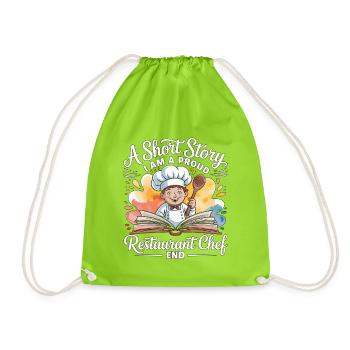 Restaurant Chef A Short Story I Am A Kitchen Staff - Drawstring Bag - neon green - Front
