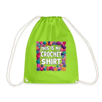 My crochet shirt saying - Drawstring Bag - neon green - Front