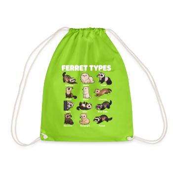Types de furets, différents furets mignons - Sac de sport léger - vert néon - Devant