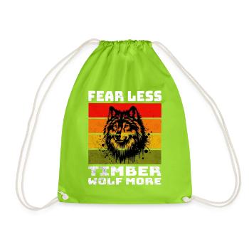 Loup des bois Loup gris - Sac de sport léger - vert néon - Devant