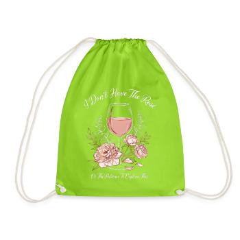 Wine Glass Floral Tease - Drawstring Bag - neon green - Front