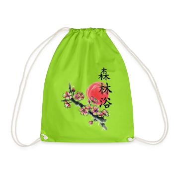japan Kirschblüte japanisch anime asiatisch - Turnbeutel - Neongrün - Vorne