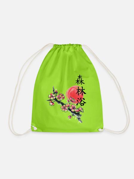 japan Kirschblüte japanisch anime asiatisch - Turnbeutel - Neongrün