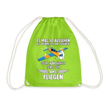Hobbypiloten Geschenk Piloten - Turnbeutel - Neongrün - Vorne