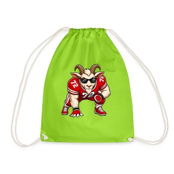 G.O.A.T. Defensive Offensive Lineman Football Goat - Turnbeutel - Neongrün - Vorne