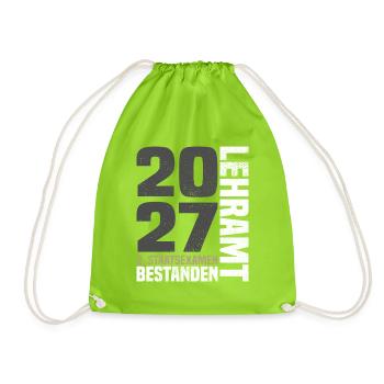2. Staatsexamen Lehramt 2027 - Turnbeutel - Neongrün - Vorne