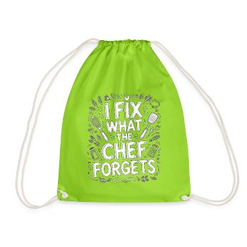 Sous Chef I Fix What The Chef Forgets Culinary Art - Turnbeutel - Neongrün - Vorne