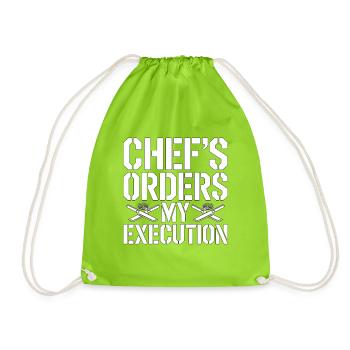 Sous Chef's Orders My Execution Kitchen Staff - Turnbeutel - Neongrün - Vorne
