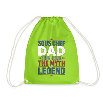 Sous Chef Dad The Idol The Culinary Professional - Turnbeutel - Neongrün - Vorne