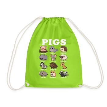 Lustige Tier-spitznamen Für Schweine Niedliche - Turnbeutel - Neongrün - Vorne