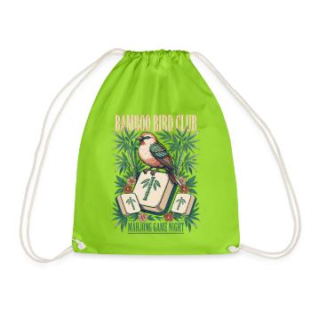 Bamboo Bird Club Mahjong Night - Turnbeutel - Neongrün - Vorne