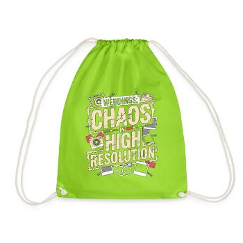 Weddings Chaos High Cameraman Wedding Photographer - Turnbeutel - Neongrün - Vorne