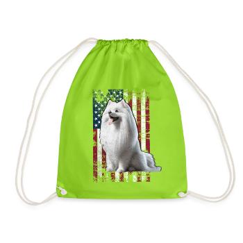German Spitz US Spitz Zwergspitz - Turnbeutel - Neongrün - Vorne