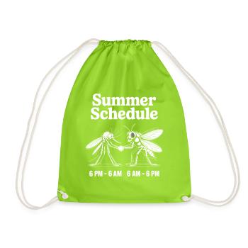 Mücke Fliege Summer Schedule Mückenstich Mücken - Turnbeutel - Neongrün - Vorne