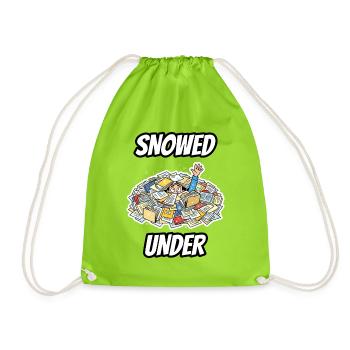 Snowed Under – Lustige, wörtliche Idiom-Zeichentrickserie - Turnbeutel - Neongrün - Vorne