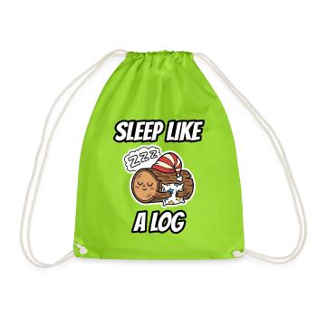 Sleep Like a Log – lustige, wörtliche Idiom-Zeichentrickserie - Turnbeutel - Neongrün - Vorne
