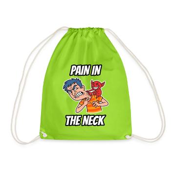 Pain in the Neck – Witzige buchstäbliche Idiom-Zeichentrickserie - Turnbeutel - Neongrün - Vorne