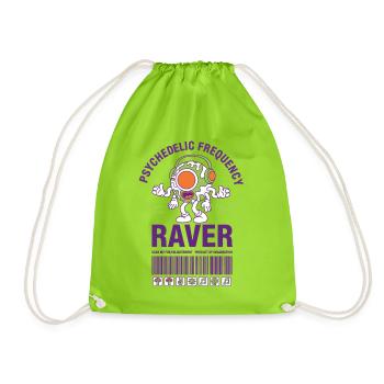 Psychedelic Frequency Raver Trippy Mushroom Rave - Turnbeutel - Neongrün - Vorne