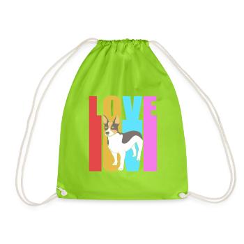 Rat Terrier - Turnbeutel - Neongrün - Vorne