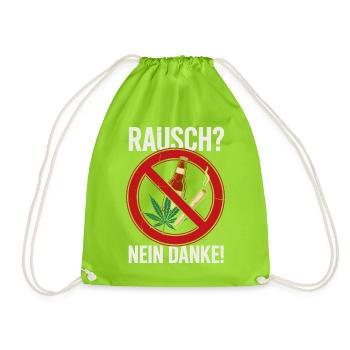 Rausch Nein Danke Verbotsschild - Turnbeutel - Neongrün - Vorne