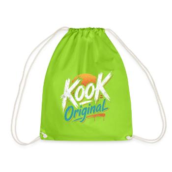 Kook Originaldesign Retro Sunset Surf Skate - Turnbeutel - Neongrün - Vorne