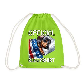 Dackel US Schlafshirt - Turnbeutel - Neongrün - Vorne