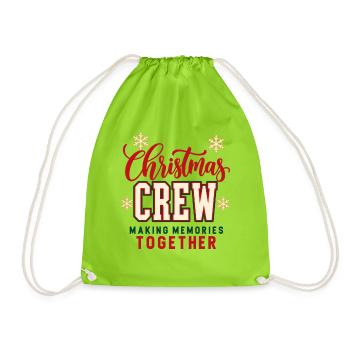 Christmas Crew – Making Memories Together - Turnbeutel - Neongrün - Vorne