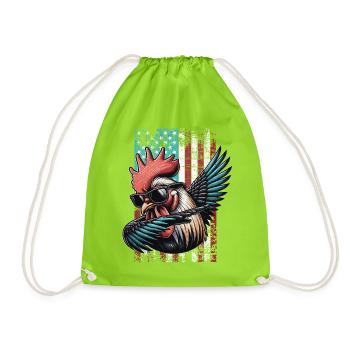 Rooster US Hahn - Turnbeutel - Neongrün - Vorne
