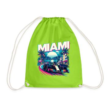 Miami Rennwochenende – Motorsport-Fan Florida - Turnbeutel - Neongrün - Vorne